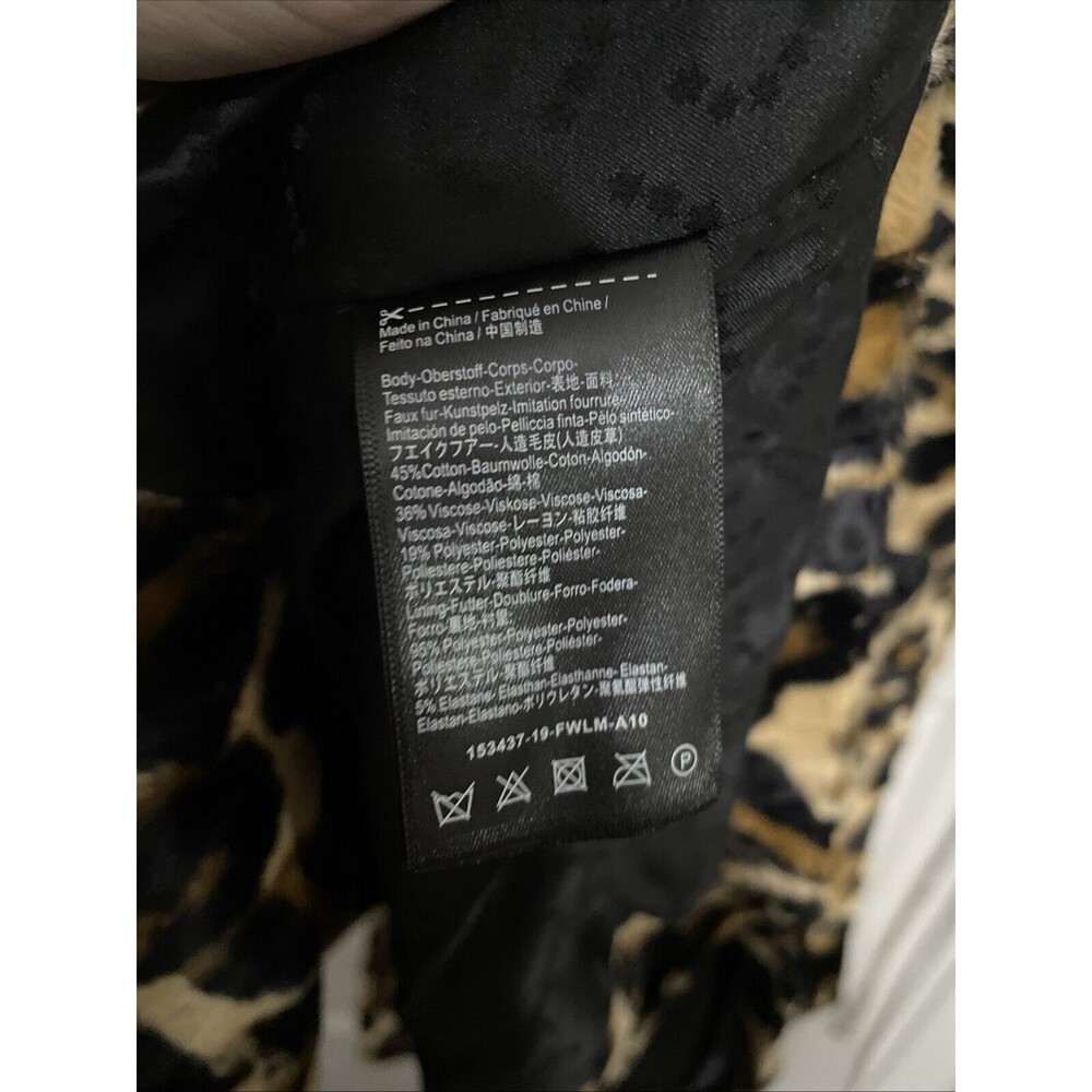 Scotch & Soda Leopard Print Faux Fur Trench Coat - Tan, Black - Picture 10 of 12